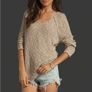 Free People Women's Beige Knit Sweater